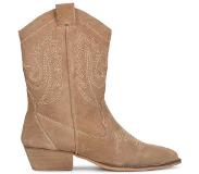 PS Poelman Moco suède cowboylaarzen beige Dames | Maat: 36