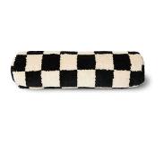 HK Living HKliving wollen bolster kussen black and white statement (ø13x50cm)