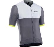 Northwave Storm Air fietsshirt met korte mouwen grijs/fluo geel