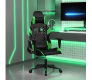vidaXL Massage gamestoel kunstleer zwart en groen