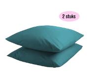 Kasteel - Kussenslopen - 60x70 cm - Turqouise - 100% Katoen - Set Van 2 Stuks