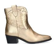 Manfield leren cowboylaazen goud metallic Dames | Maat: 38