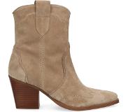Manfield suède cowboylaarzen beige Dames | Maat: 40
