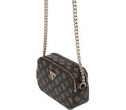GUESS Noelle Crossbody Camera Tas Dames Zwart/Bruin - Maat One Size - Kleur: ZwartBruin | Soccerfanshop