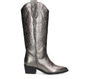 Manfield leren cowboylaarzen zilver metallic Dames | Maat: 42
