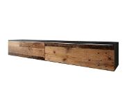 Meubella TV-Meubel Dixon Old wood antraciet 180 cm tv kast Led