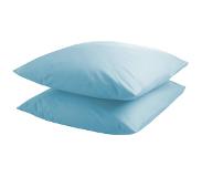 Seashell Kussensloop - 100% natuurlijk katoen - 2x 60x70 - licht aqua