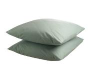 Seashell Kussensloop - 100% natuurlijk katoen - 2x 60x70 - oud groen