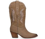 Manfield suède cowboylaarzen beige Dames | Maat: 40