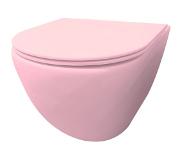 Best design Morrano hangend toilet randloos lichtroze mat
