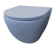 Best design Morrano hangend toilet randloos lichtblauw mat