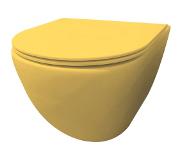 Best design Morrano hangend toilet randloos geel mat