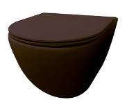 Best design Morrano hangend toilet randloos donkerbruin mat