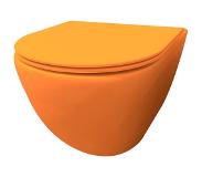 Best design Morrano hangend toilet randloos oranje mat