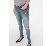 ONLY Zwangerschapsjeans OLMBLUSH MID SK ANK RW DNM NOOS met destroyed-effect
