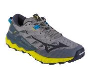 Mizuno Wave Daichi 7 - Trailrunningschoenen - Heren Ghost Gray / Ombre Blue / Bolt (Neon) 44