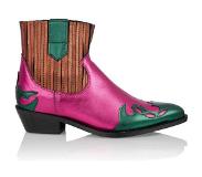 DWRS Austin leren cowboylaarzen fuchsia/brons Dames | Maat: 40