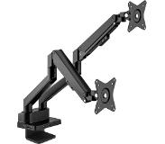 Manhattan Aluminium-Tischhalterung mit Gasdruckfeder für zwei Monitore & 8-in-1-Dockingstation