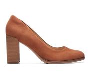 Clarks - Dames - Freva85 Court - D - 4 - Caramel Suede - maat 7,5