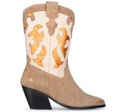 PS Poelman Lola suède cowboylaarzen beige Dames | Maat: 41