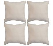 vidaXL Kussenhoezen 4 stuks beige imitatie suède 40x40 cm polyester online kopen