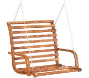 vidaXL Schommelbank 126x63x92 cm gebogen hout met teakafwerking