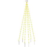 vidaXL Vlaggenmast kerstboom 108 LED's warmwit 180 cm