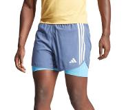 Adidas - Own The Run 3-Stripes 2in1 Shorts - Hardloopshort S, purper/blauw