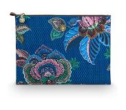 Pip studio Make Up Etui Charly Cosmetic Flat Pouch Large Cece Fiore Blue