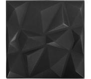 vidaXL 24 st Wandpanelen 3D diamant 6 m² 50x50 cm zwart