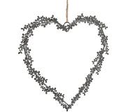Clayre & Eef Decoratie Hanger Hart 20 cm Grijs IJzer Grijs