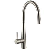 Nemo Go Silk II keukenmengkraan eengreeps met hoge draaibare bek met uittrekbare sproeier keramische schijven met flexibels verchroomd messing hoogte van kraan base 420 mm KE-82681