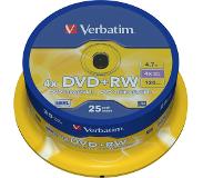 Verbatim DVD+RW discs op spindel - 4-speed - 4,7 GB / 25 stuks
