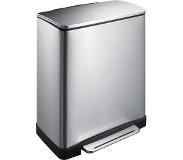 EKO Pedaalemmer EKO E-Cube Mat Zilver RVS 50L