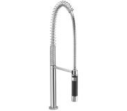 Dornbracht Divers professional spoeldouchegarnituur voor keukenkraan hoog 66.5cm voor 2 gats kraan ElioMeta.02+3 gats Tara (Classic) platina mat