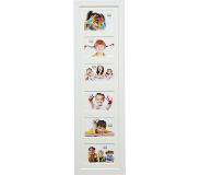 Deknudt Frames Basic, breed wit, voor 6 foto's 10x15cm, hout (20x80cm) fotomaat 10x15 cm