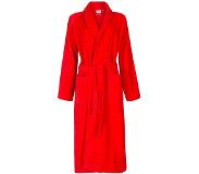 Badrock Unisex badjas rood- velours katoen - sjaalkraag - maat S/M
