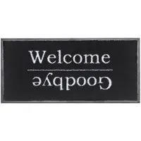 Cleanwalk Droogloopmat Welcome/Goodbye zwart 40x80 cm