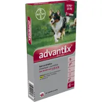 Advantix 250/1250 Spot-On Solution voor Honden 10 - 25 kg - Dubbelpak: 2 x 6 Pipetten - BE