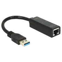 DeLOCK Premium USB-A naar RJ45 Gigabit Ethernet LAN adapter - USB3.0 - CAT6 / zwart - 0,10 meter