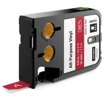 Dymo 1868761 XTL tape vinyl wit op rood 12 mm (origineel)