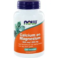Now Calcium 500 mg en magnesium 250 mg 100 tabletten