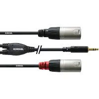 Cordial CFY 3 WMM-LONG Audio Adapterkabel [1x Jackplug male 3,5 mm - 2x XLR-stekker] 3.00 m Zwart