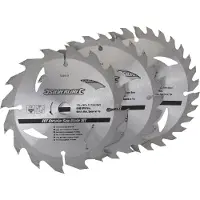 Silverline HM cirkelzaagbladen 135x12,7x1.3mm 16T 24T 30T (3 Stuks)