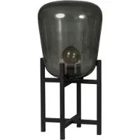 Eth Tafellamp Benn gun metal glas D33 H70cm