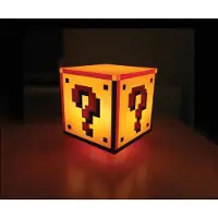Paladone Super Mario Bros Question Block Nachtlamp – Officieel Nintendo Sfeerlampje met Geluid, USB of Batterij-