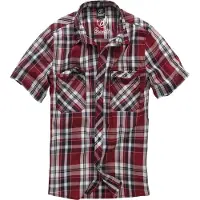 Brandit Overhemd 'Roadstar' donkerblauw / wijnrood / karmijnrood / wit