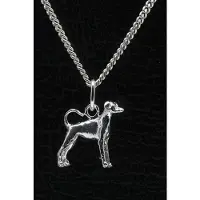 MOOYE ® - Collectie Zilveren Dwergpincher oren ongecoupeerd met staart ketting hanger - klein