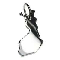 MOOYE ® - Collectie Zilveren Landkaart Finland ketting hanger