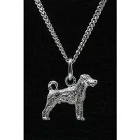 MOOYE ® - Collectie Zilveren Kromfohrlander draadhaar ketting hanger - klein